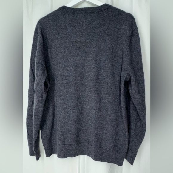 Banana Republic Italian Merino Wool Crew Sweater Dark Charcoal Heather XL - Picture 4 of 8